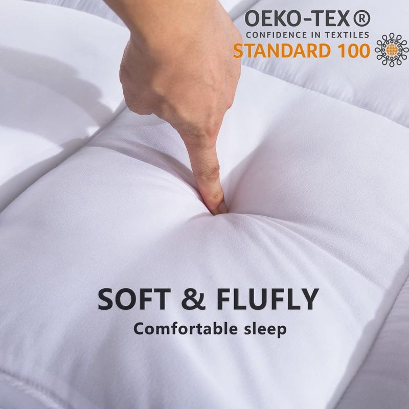 ANALIN Extra Thick Mattress Topper Queen Bed Size.Breathable Cooling Mattress Pad Cover.100% Cotton Pillow Top Quilted Mattress Protect Bed Mattress Topper.1400GSM Soft Down Alternative Fill (60 * 80'') - Image 2